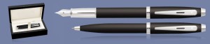 Zestaw Pióro wieczne + Długopis Sheaffer 100 Czarny Mat CT + Wood Box - 9317