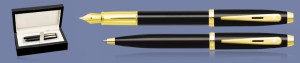 Zestaw Pióro wieczne + Długopis Sheaffer 100 Czarny Lakier GT + Wood Box - 9322