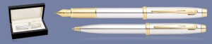 Zestaw Pióro wieczne + Długopis Sheaffer 100 Błyszczący Chrom GT + Wood Box - 9340