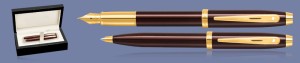 Zestaw Pióro wieczne + Długopis Sheaffer 100 Coffee Brown PVD  + Wood Box - 9370