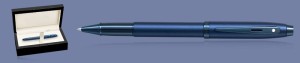 Pióro kulkowe Sheaffer 100 Monochrome Satin Blue PVD + Wood Box - 9371