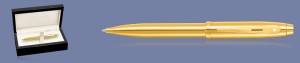 Długopis Sheaffer 100 Monochrome Glossy Gold PVD + Wood Box - 9372