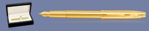 Pióro wieczne Sheaffer 100 Monochrome Glossy Gold PVD + Wood Box - 9372