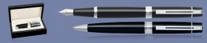 Zestaw Pióro wieczne + Długopis Sheaffer 300 Czarne CT + Wood Box - 9312