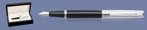Pióro wieczne Sheaffer 300 Czarne Skuwka Chrom CT + Wood Box - 9314