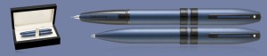 Zestaw Pióro wieczne + Długopis Sheaffer Icon Metallic Blue + Wood Box - 9110