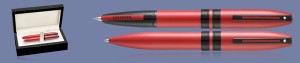Zestaw Pióro wieczne + Długopis Sheaffer Icon Metallic Red + Wood Box - 9111