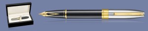 Pióro wieczne Sheaffer Legacy Glossy Black and Chrome GT + Wood Box - 9065