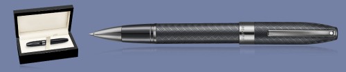 Pióro kulkowe Sheaffer Legacy Chevron Matte Black PVD + Wood Box - 9066