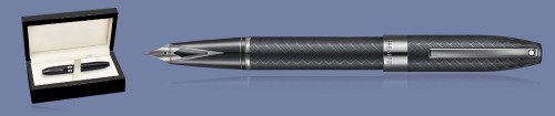 Pióro wieczne Sheaffer Legacy Chevron Matte Black PVD + Wood Box - 9066