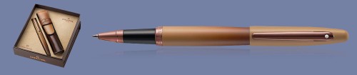 Zestaw Pióro kulkowe Sheaffer VFM Coffee Edition wykończenia PVD + Etui Skóra Coffee - 9428