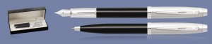 Zestaw Pióro wieczne + Długopis Sheaffer 100 Czarne Skuwka Chrom CT + WW30 Box - 9313