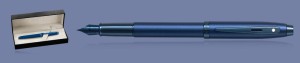 Pióro wieczne Sheaffer 100 Monochrome Satin Blue PVD + WW30 Box - 9371