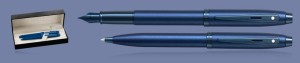 Zestaw Pióro wieczne + Długopis Sheaffer 100 Monochrome Satin Blue PVD  + WW30 Box - 9371