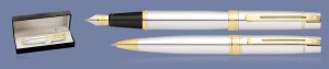 Zestaw Pióro wieczne + Długopis Sheaffer 300 Błyszczący Chrom GT + WW30 Box - 9342