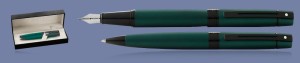Zestaw Pióro wieczne + Długopis Sheaffer 300 Zielony Mat Wykończenia PVD + WW30 Box - 9346