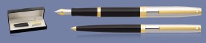 Zestaw Pióro wieczne + Długopis Sheaffer Sagaris Czarne Skuwka Chrom GT + WW30 Box - 9475