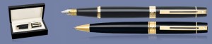 Zestaw Pióro wieczne + Długopis Sheaffer 300 Czarne GT + Wood Box - 9325
